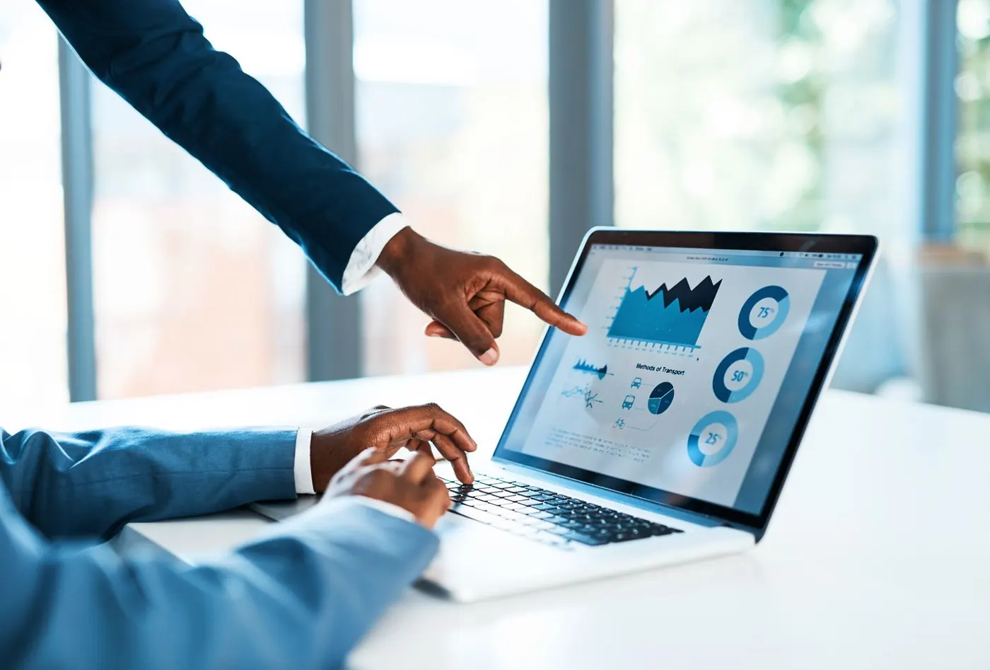 Analytics dashboard on a laptop