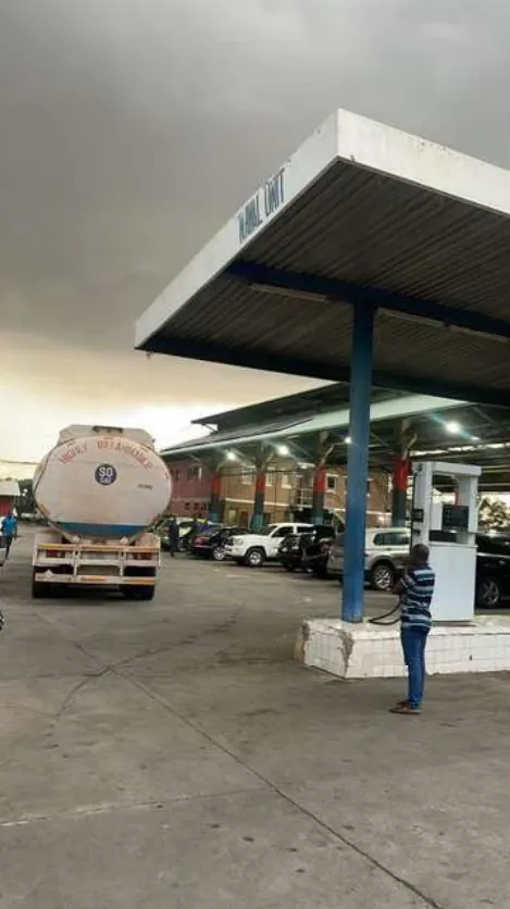 Fuel tanker at the Naval Unit filling station, Abuja