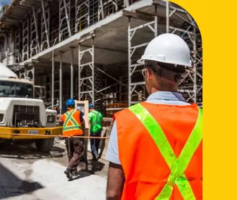 Site engineer at an office complex under construction